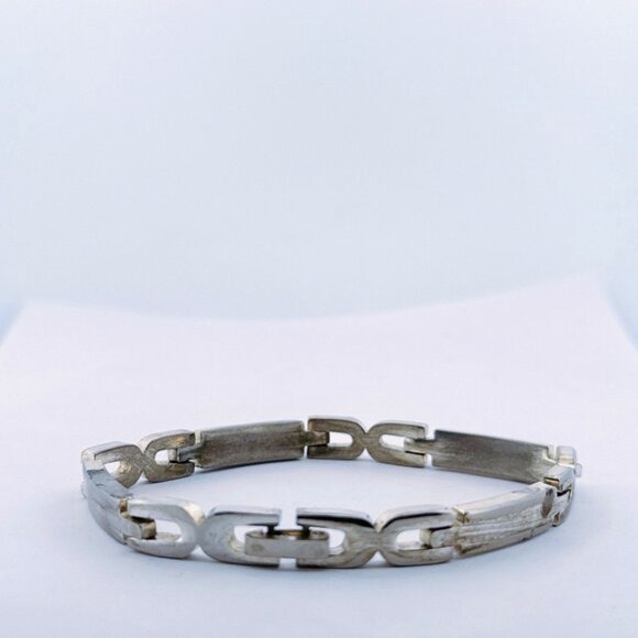Estate Hector Aguilar Steklini Mexico Sterling Silver 925 Link Bracelet 7.5” - Picture 1 of 8